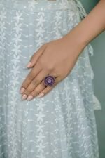 925 Silver Tourmaline Flower Ring - Image 2