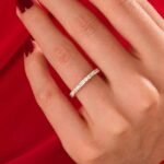925 Silver Alternating Baguette Diamond Ring