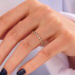 925 Silver Alternating Diamond and Sapphire Silver Ring