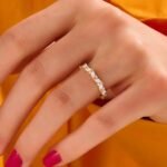 925 Silver Alternating Marquise Diamond Ring