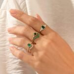 925 Silver Art Deco Emerald Engagement Ring - Image 3