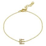 925 Silver Baguette Initial Bracelet - Image 3