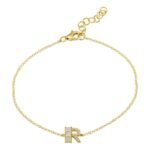 925 Silver Baguette Initial Bracelet - Image 6