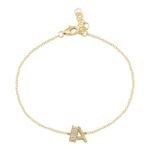 925 Silver Baguette Initial Bracelet