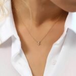 925 Silver Baguette and Round Cut Diamond Necklace - Image 3