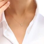 925 Silver Baguette and Round Cut Diamond Necklace - Image 2