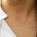 925 Silver Baguette and Round Cut Diamond Necklace