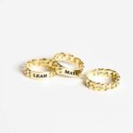 925 Silver Bar Name Ring with Curb Link - Image 2