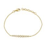 925 Silver Bezel Diamond Bar Bracelet - Image 3