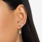 925 Silver Bezel Diamond Flower Stud - Image 2