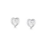 Bezel Heart Silver Studs - Image 3