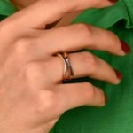 925 Silver Black Diamond Wave Ring - Image 4