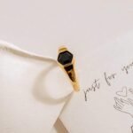 925 Silver Black Hexagon Signet Ring - Image 3