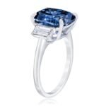 925 Silver Blue Diamond Engagement Silver Solitaire Ring - Image 4