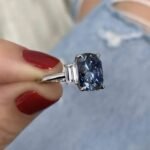 925 Silver Blue Diamond Engagement Silver Solitaire Ring - Image 3