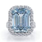 925 Silver Blue Diamond Solitaire Ring