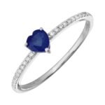 925 Silver Heart Shape Engagement Ring - Image 2