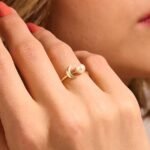 925 Silver Crescent Moon & Pearl Ring - Image 2