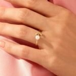 925 Silver Crescent Moon & Pearl Ring - Image 3