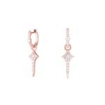 925 Silver Cross Dagger Huggies