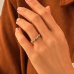 925 Silver Diamond Alternating Baguette Wedding Ring - Image 4