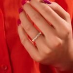 925 Silver Diamond Alternating Baguette Wedding Ring