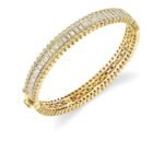 925 Silver Diamond Baguette Eternity Hinge Bangle