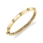 925 Silver Diamond Clam Shell Bangle