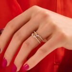 925 Silver Diamond Double Baguette Wedding Ring