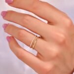 925 Silver Diamond Double Band Wedding Ring - Image 4