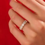 925 Silver Diamond Half Eternity Baguette Ring - Image 2