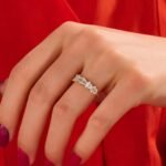 925 Silver Diamond Half Eternity Baguette Ring