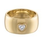 925 Silver Diamond Heart Bezel Ring