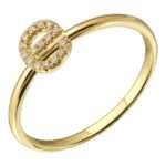 925 Silver Diamond Initial Ring