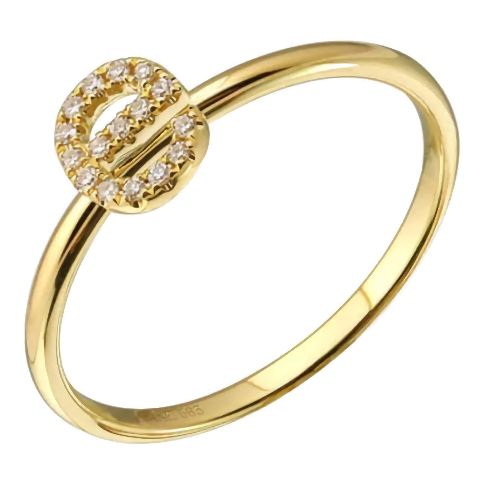 Swarish-Jewels-Diamond-Initial-Silver-Ring-edited-1.jpg 925 Silver Diamond Initial Ring - Image 1