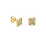 925 Silver Diamond Mini Moroccan Flower Stud