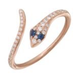 925 Silver Diamond Pave Snake Ring - Image 7