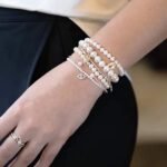 925 Silver Diamond Pearl Bangle - Image 2