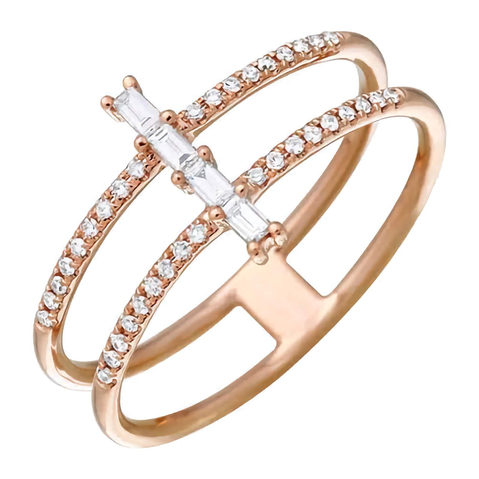 Swarish-Jewels-Diamond-Silver-Band-with-Center-Aligned-Baguettes-edited.jpg 925 Silver Diamond Aligned Baguettes - Image 1