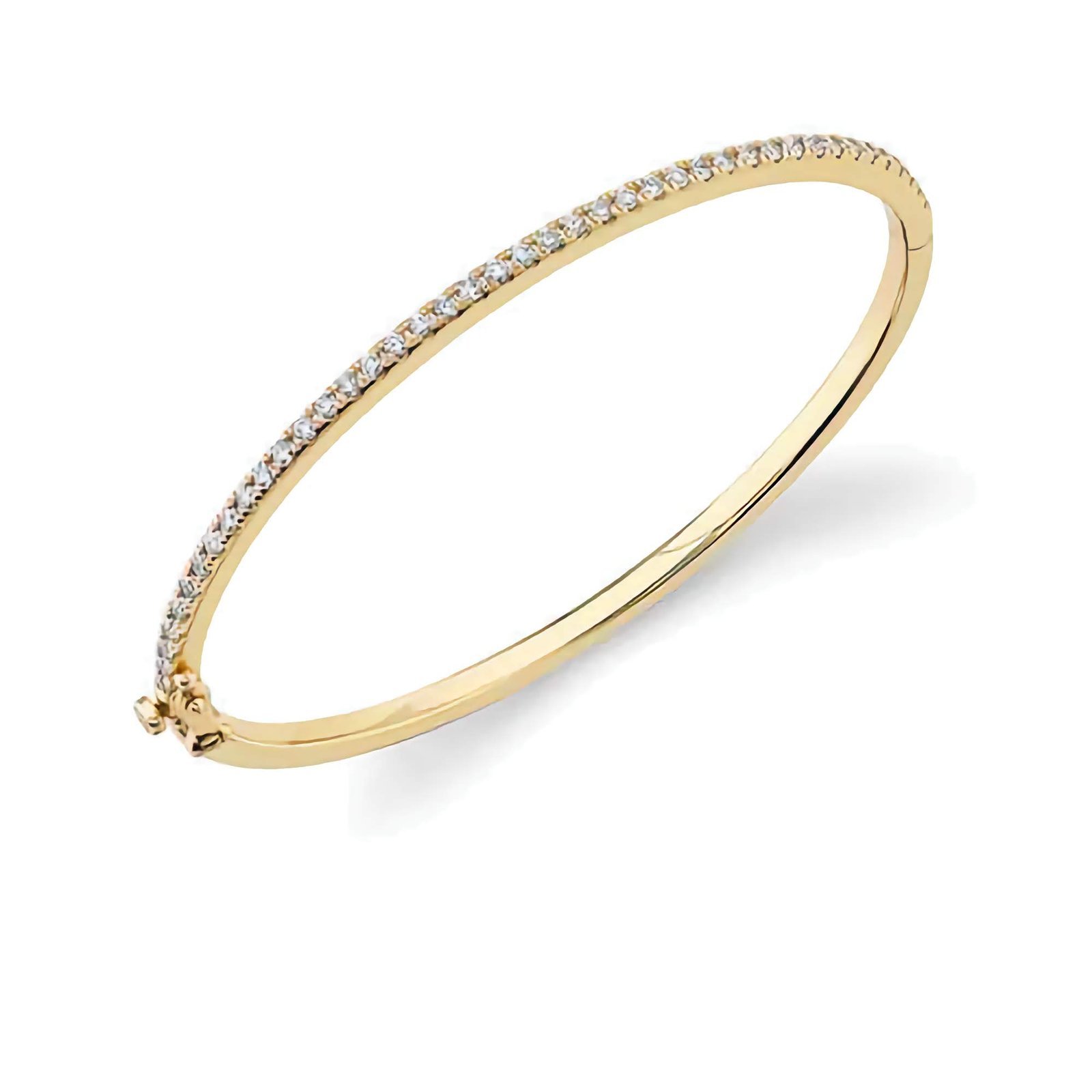 Swarish-Jewels-Diamond-Single-Row-Silver-Bangle-edited.jpg 925 Silver Diamond Single Row Bangle - Image 1