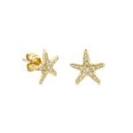 925 Silver Diamond Starfish Stud