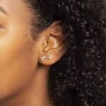 925 Silver Diamond Tiny Anchor Stud - Image 2