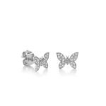 925 Silver Diamond Tiny Butterfly Stud - Image 2
