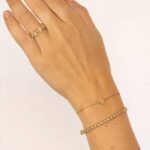 925 Silver Diamond Tiny Daisy Bangle - Image 2