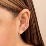925 Silver Diamond Tiny Plumeria Stud - Image 2