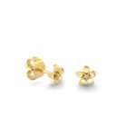 925 Silver Diamond Tiny Plumeria Stud