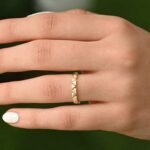 925 Silver Diamond Triangle Wedding Band Ring