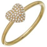 925 Silver Dome Diamond Heart Ring - Image 2