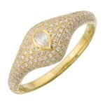 925 Silver Domed Mixed Shape Pave Signet Rings - Image 3
