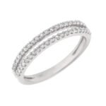925 Silver Double Row Pave Ring